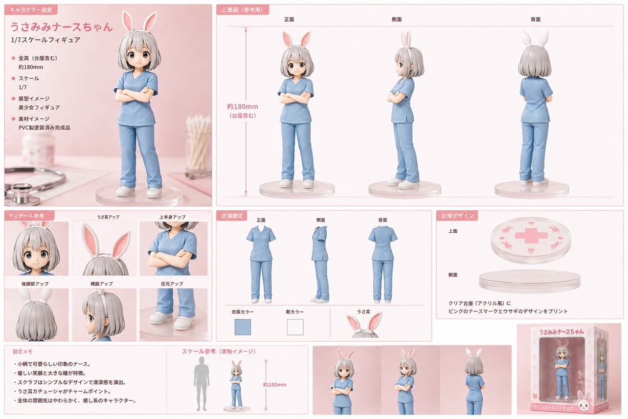 AIで作成したフィギュア化用の設定資料